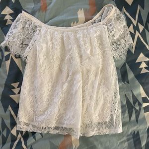 White lacy top